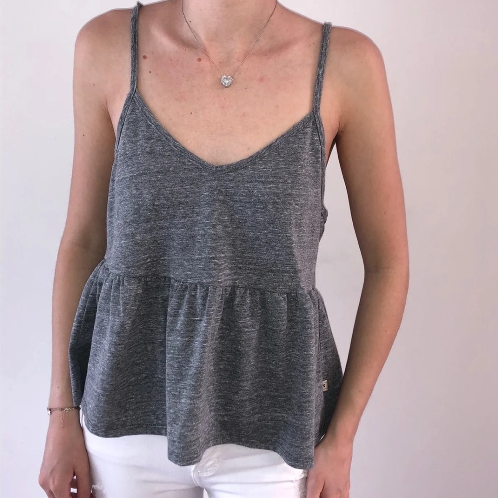 Gray Peplum Tank Top - Size 2